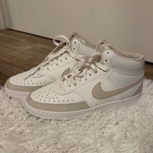 Nike Womens Court Vision Mid 'White Light Orewood Brown'